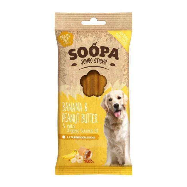 Soopa JUMBO Dentals BANÁNOVÉ A ARAŠÍDOMÁSLOVÉ 